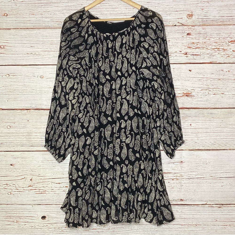 Roller Rabbit Clinton Clemente Dress in Black Paisley Sz XL - Picture 11 of 16